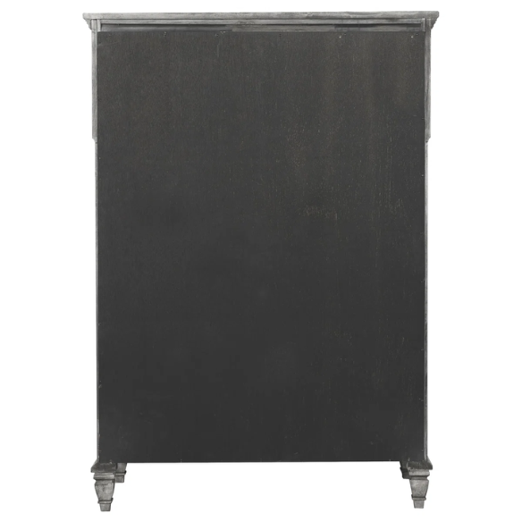 Old-World Charm Meets Glamour in 5-Piece Queen Bedroom Set – Rich Brown Finish with Crown Molding, Felt-Lined Drawers, and Built-In Outlets