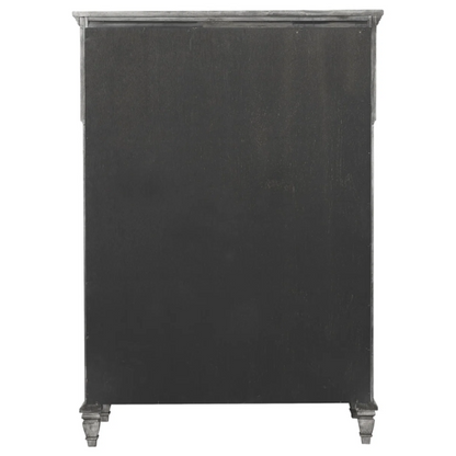 Old-World Charm Meets Glamour in 5-Piece Queen Bedroom Set – Rich Brown Finish with Crown Molding, Felt-Lined Drawers, and Built-In Outlets