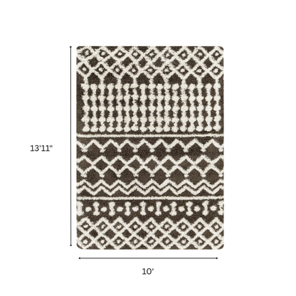Soft Cozy Woven Shag Bohemian Tribal Area Rug
