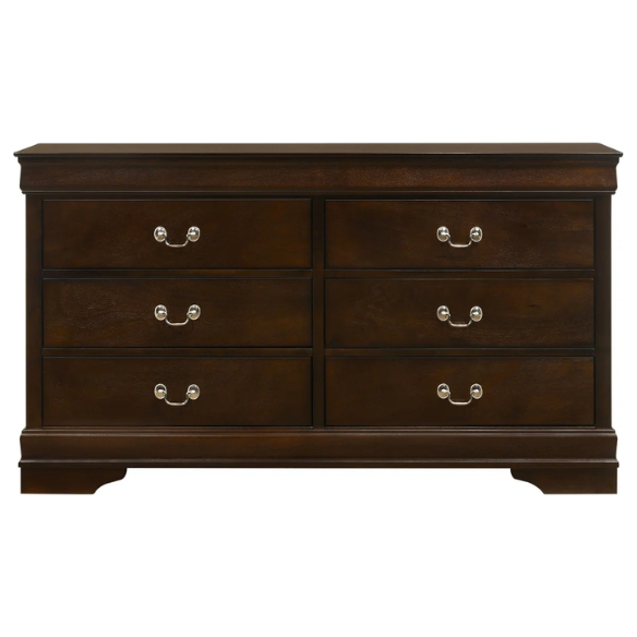 5-Piece Queen Bedroom Set with Brown Dovetail Construction and Timeless Design