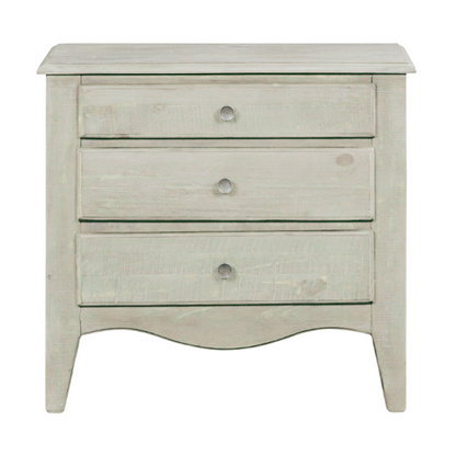 Rustic Charm Meets Chic Elegance: Solid Wood Platform King Size Bedroom Set with Scalloped Edges, Weathered White Wash Finish, Unique Grain Patterns, Angled Feet, and Oil-Rubbed Bronze Drawer Pulls
