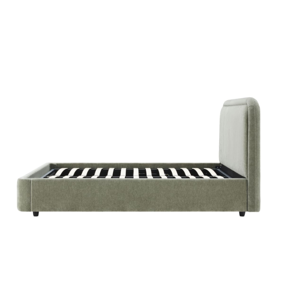 Premium Upholstered Aurora Lift-Up Storage Bed with Elegant Boucle Performance Fabric, Plush Foam-Padded Headboard, and Spacious Under-Bed Storage for a Clutter-Free Bedroom