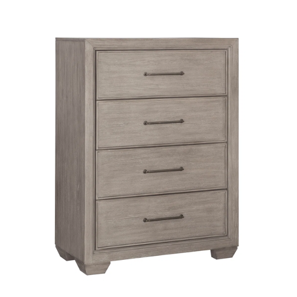 5-Piece  Wood Bedroom Set with Upholstered Panel Bed, Dresser, Mirror, and Nightstand