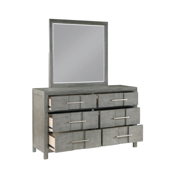 Elegant Platform Storage 4-Piece Queen Bedroom Set – Timeless Design with Modern Functionality, Includes Bed, Dresser, Mirror, and Nightstand