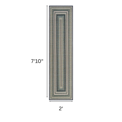 Coastal-Inspired Geometric Rug – Fade & Stain-Resistant,Ivory,Green,Blue Pattern, Ideal for Indoor/Outdoor Use
