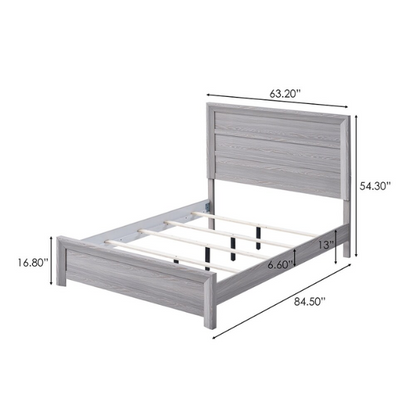 Contemporary Gray Panel Queen Bedroom Set – Bed, Dresser, Mirror & Nightstand