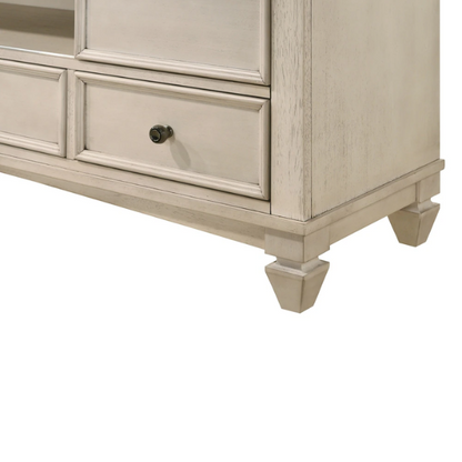 Elegant 5-Piece Cream and Brown Modern Wood Panel Bedroom Set with Intricate Detailing