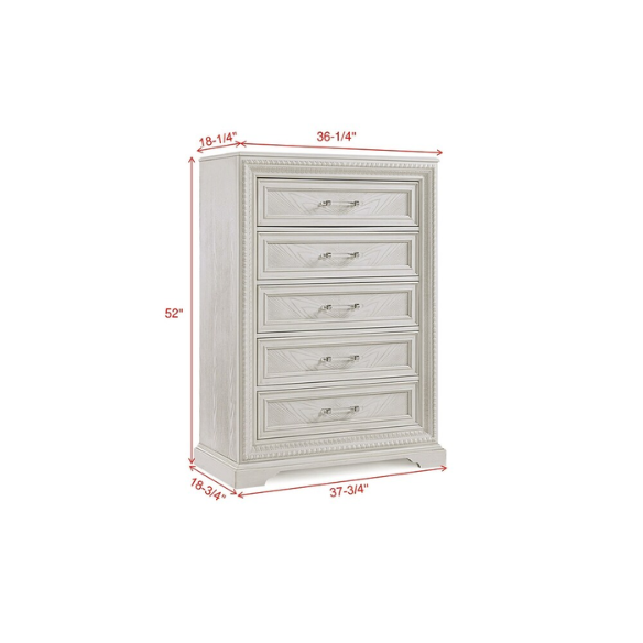 5-Piece Cream Panel Bedroom Set – Serene and Elegant Design for a Tranquil, Timeless Retreat