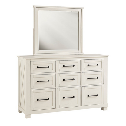 Solid Wood 5-Piece Storage Bedroom Collection – Rustic Elegance with Ample Storage, New Zealand Pine Construction, and Distressed White & Graphite Finish