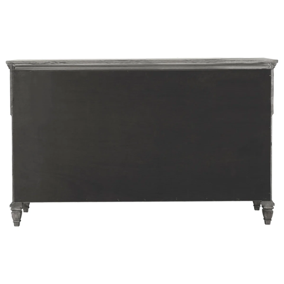 Old-World Charm Meets Glamour in 5-Piece Queen Bedroom Set – Rich Brown Finish with Crown Molding, Felt-Lined Drawers, and Built-In Outlets