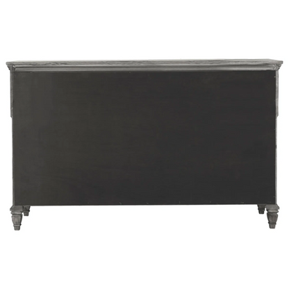 Old-World Charm Meets Glamour in 5-Piece Queen Bedroom Set – Rich Brown Finish with Crown Molding, Felt-Lined Drawers, and Built-In Outlets