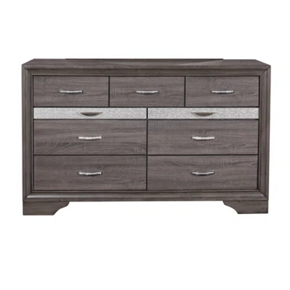 Visually Stunning Panel Configurable Bedroom Set – Clean Modern Design with Timeless Gray Finish, Melamine Detailing, Panel Headboard, and Spacious Footboard Drawers – Perfect for Creating a Serene and Stylish Bedroom Retreat