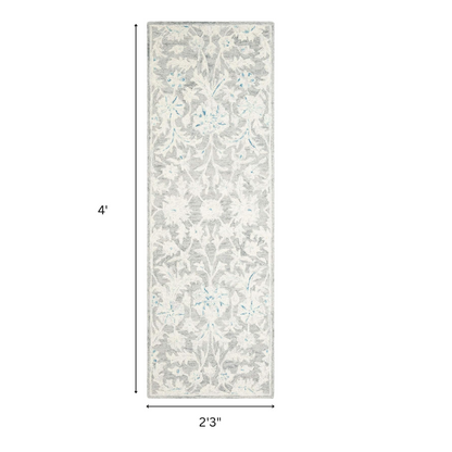 Tufted Wool Area Rug – Luxurious Floral Design