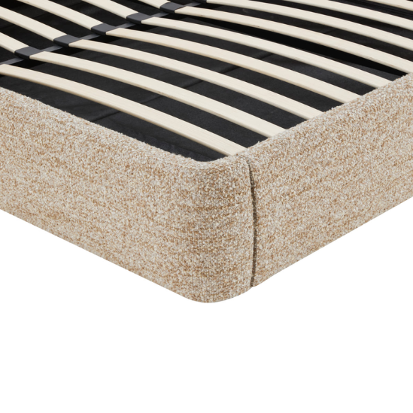 Premium Upholstered Aurora Lift-Up Storage Bed with Elegant Boucle Performance Fabric, Plush Foam-Padded Headboard, and Spacious Under-Bed Storage for a Clutter-Free Bedroom