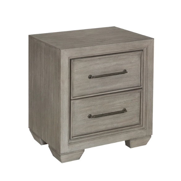 5-Piece  Wood Bedroom Set with Upholstered Panel Bed, Dresser, Mirror, and Nightstand