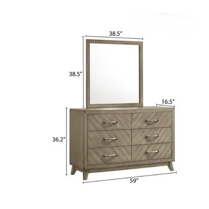 Transform Your Bedroom with a 5-Piece Bedroom Set – Modern Elegance in Weathered Sand Finish with Timeless Sophistication and Exceptional Functionality