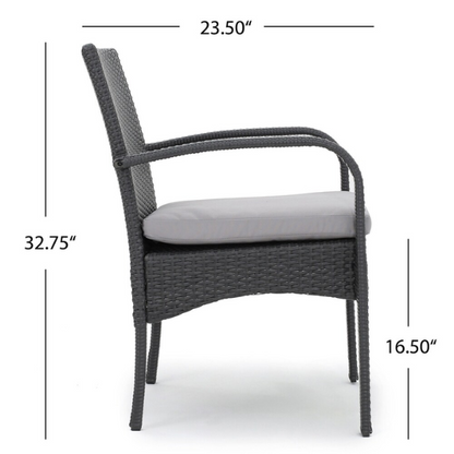 5-Piece Outdoor Wicker Dining Set | Includes Water-Resistant Cushions for Comfort and Durability