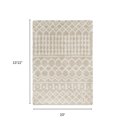 Soft Cozy Woven Shag Bohemian Tribal Area Rug