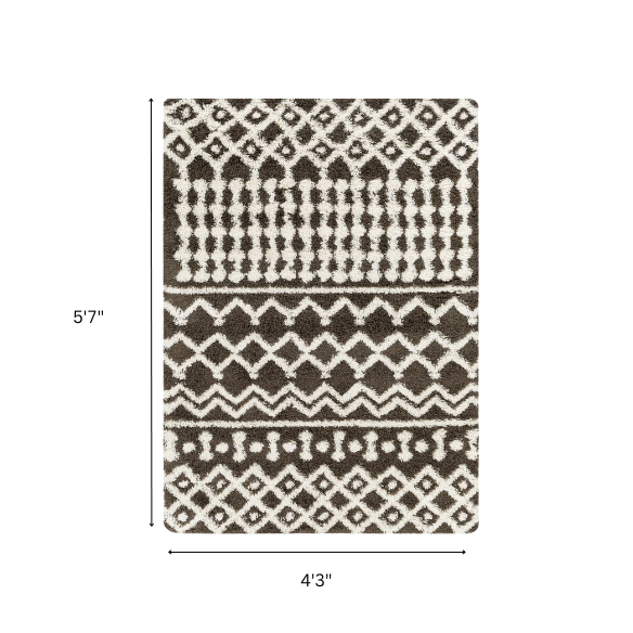Soft Cozy Woven Shag Bohemian Tribal Area Rug