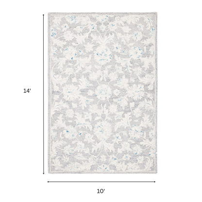 Tufted Wool Area Rug – Luxurious Floral Design