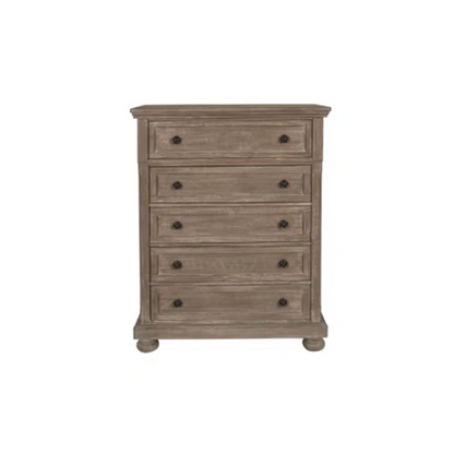 Stylish King Platform Solid Wood Configurable Bedroom Set – Featuring Curved Paneled Headboard, Footboard Storage Drawers, Seven-Drawer Dresser, and Two-Drawer Nightstand for a Functional and Clutter-Free Teen Retreat