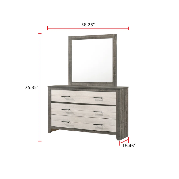 Stylish 6-Piece LED Platform Queen Bedroom Set in Cream and Brown – Modern Elegance with Ambient Lighting