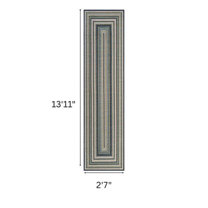 Coastal-Inspired Geometric Rug – Fade & Stain-Resistant,Ivory,Green,Blue Pattern, Ideal for Indoor/Outdoor Use