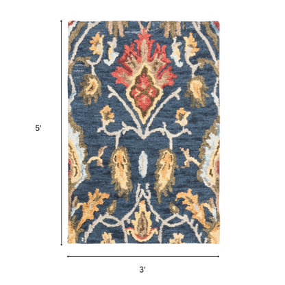 Tufted Wool Area Rug – Luxurious Floral Design