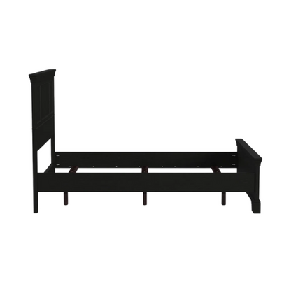 Elegant Queen Bedroom Set in Solid Black Wooden Design