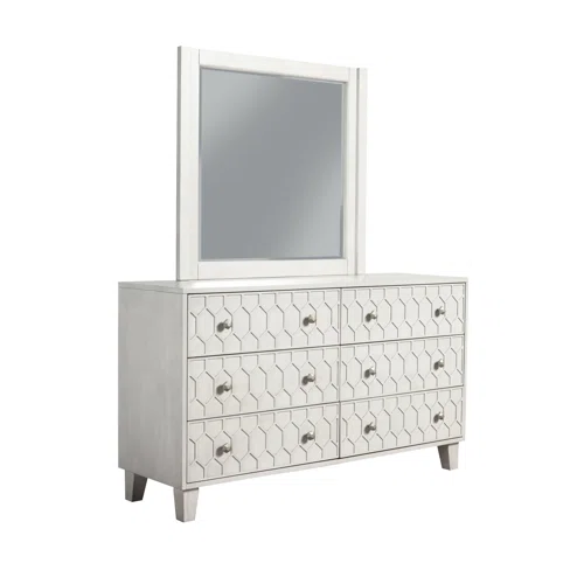 Modern Panel Configurable Bedroom Set with Honeycomb Design Headboard – Stylish and Contemporary with Sleek Lines and Sophisticated Appeal