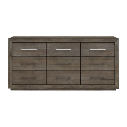 Rustic Solid Wood Platform 4-Piece Bedroom Set - Cozy Mountain Cabin-Inspired Design with Canopy Bed, 9-Drawer Dresser, Nightstand, and Optional 5-Drawer Chest – Natural Pine Wood Finish with Exquisite Grain Detail