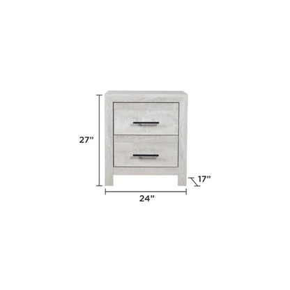 Stylish Light Grey Wooden 5-Piece Twin Bedroom Set: Luxurious Rustic Solid Wood Design