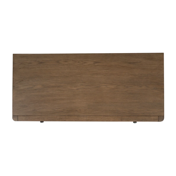 4-Piece Queen Bedroom Set with Panel Bed, 2 Nightstands, and Chest – Medium Brown Oak Finish