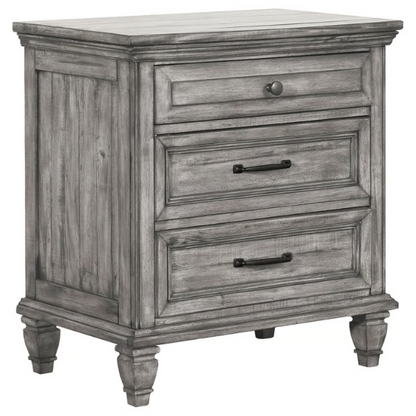 Exquisite Old-World Charm with Glamorous Flair – 5-Piece King Bedroom Set in Grey with Crown Molding, Felt-Lined Drawers, and Built-In Outlets