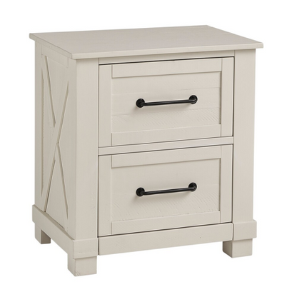 Solid Wood 5-Piece Storage Bedroom Collection – Rustic Elegance with Ample Storage, New Zealand Pine Construction, and Distressed White & Graphite Finish