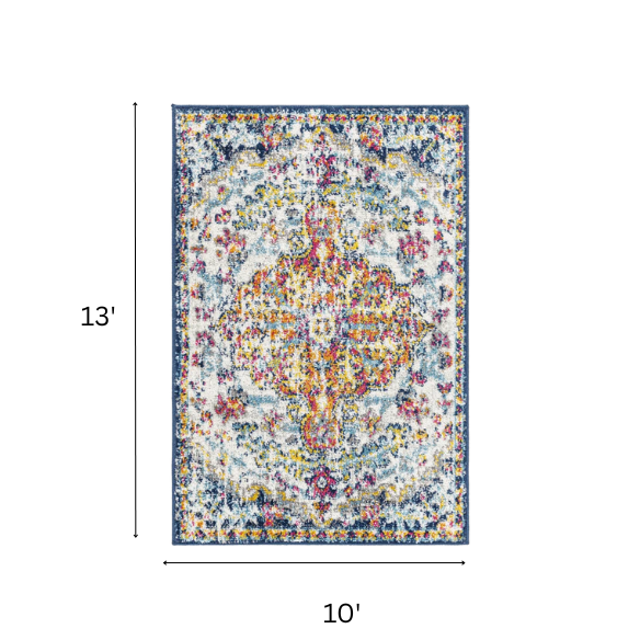 Timeless Traditional Woven Area Rug – Machine-Woven Polypropylene, Medium Pile, Durable and Easy to Clean