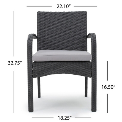 5-Piece Outdoor Wicker Dining Set | Includes Water-Resistant Cushions for Comfort and Durability