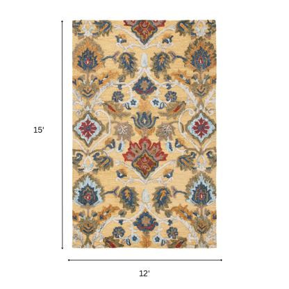 Tufted Wool Area Rug – Luxurious Floral Design