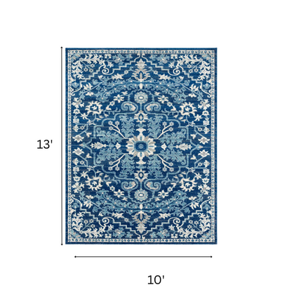 Timeless Traditional Woven Area Rug – Machine-Woven Polypropylene, Medium Pile, Durable and Easy to Clean