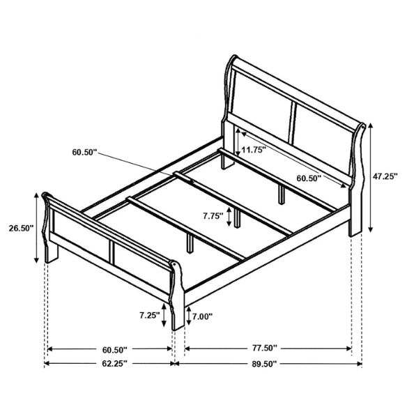 5-Piece Queen Bedroom Set with Brown Dovetail Construction and Timeless Design