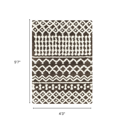 Soft Cozy Woven Shag Bohemian Tribal Area Rug