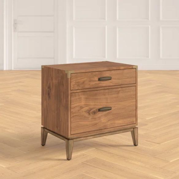 Timeless Traditional Solid Wood 3-Piece Configurable Bedroom Set in Natural Walnut with Sleek Panel Bed, 2-Drawer Nightstand, and 6-Drawer Dresser for Effortless Style and Organization