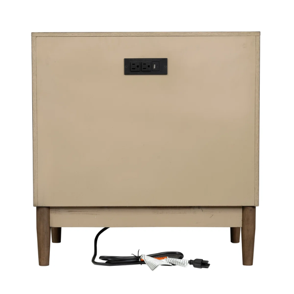 4-Piece Queen Bedroom Set with Panel Bed, 2 Nightstands, and Chest – Medium Brown Oak Finish