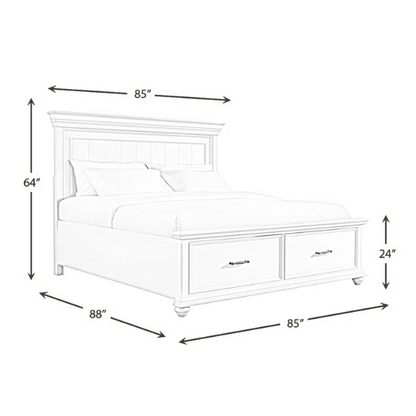 Classic & Functional King Size 5-Piece Bedroom Set: Solid Poplar & Engineered Wood Construction