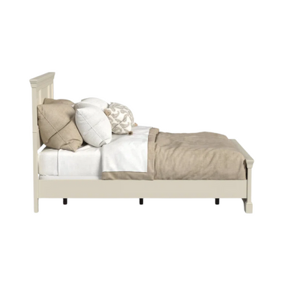 Queen Size Solid Wood Bed with Polished Finish and Classic Design