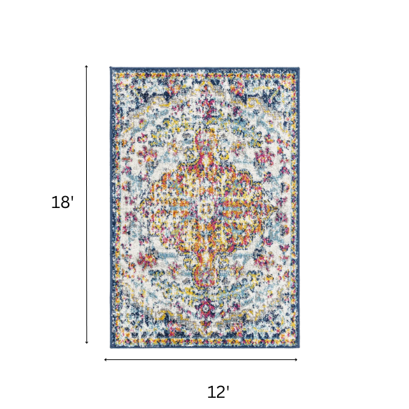 Timeless Traditional Woven Area Rug – Machine-Woven Polypropylene, Medium Pile, Durable and Easy to Clean