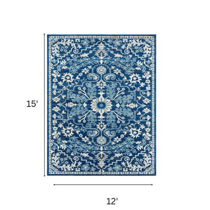 Timeless Traditional Woven Area Rug – Machine-Woven Polypropylene, Medium Pile, Durable and Easy to Clean