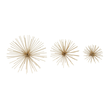 Metal 3D Long Spike Wall Décor Set – Contemporary Sunburst Design for Living Room, Entryway & Bedroom Accent