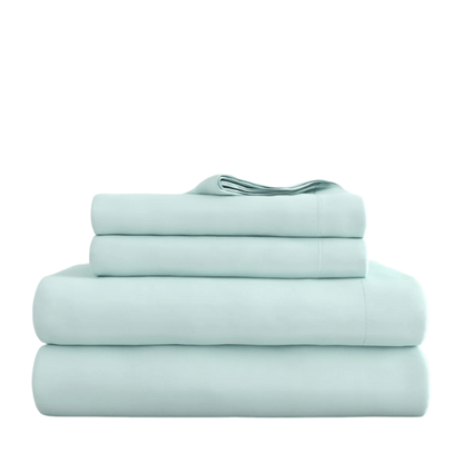 Seafoam Green Deep Pocket Microfiber Sheet Set – 4-Piece Soft, Wrinkle-Free Bedding with Pillowcases