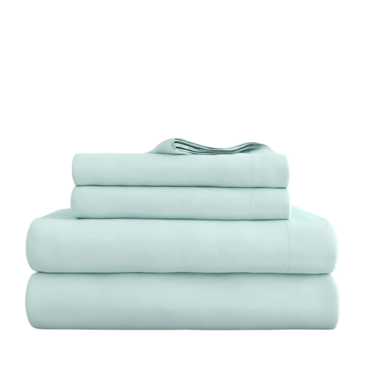 Seafoam Green Deep Pocket Microfiber Sheet Set – 4-Piece Soft, Wrinkle-Free Bedding with Pillowcases
